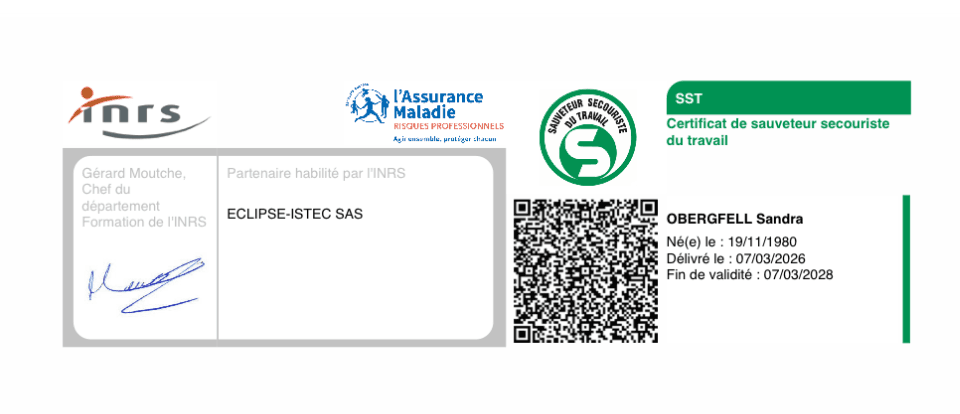 Certificat SST